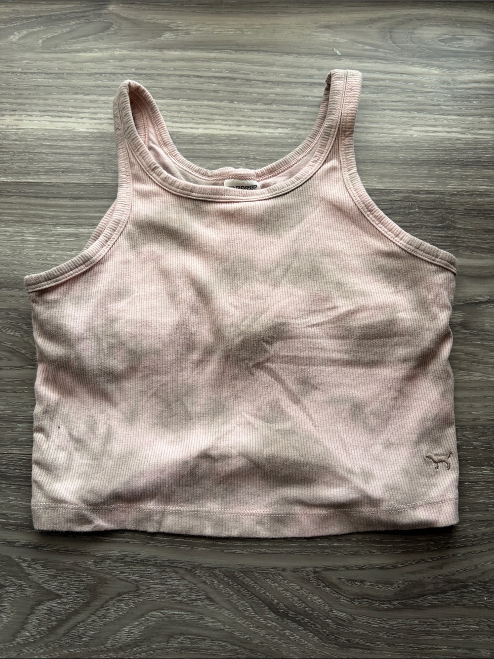 PINK Victoria’s Secret Light Pink Ribbed Crop Tank Top